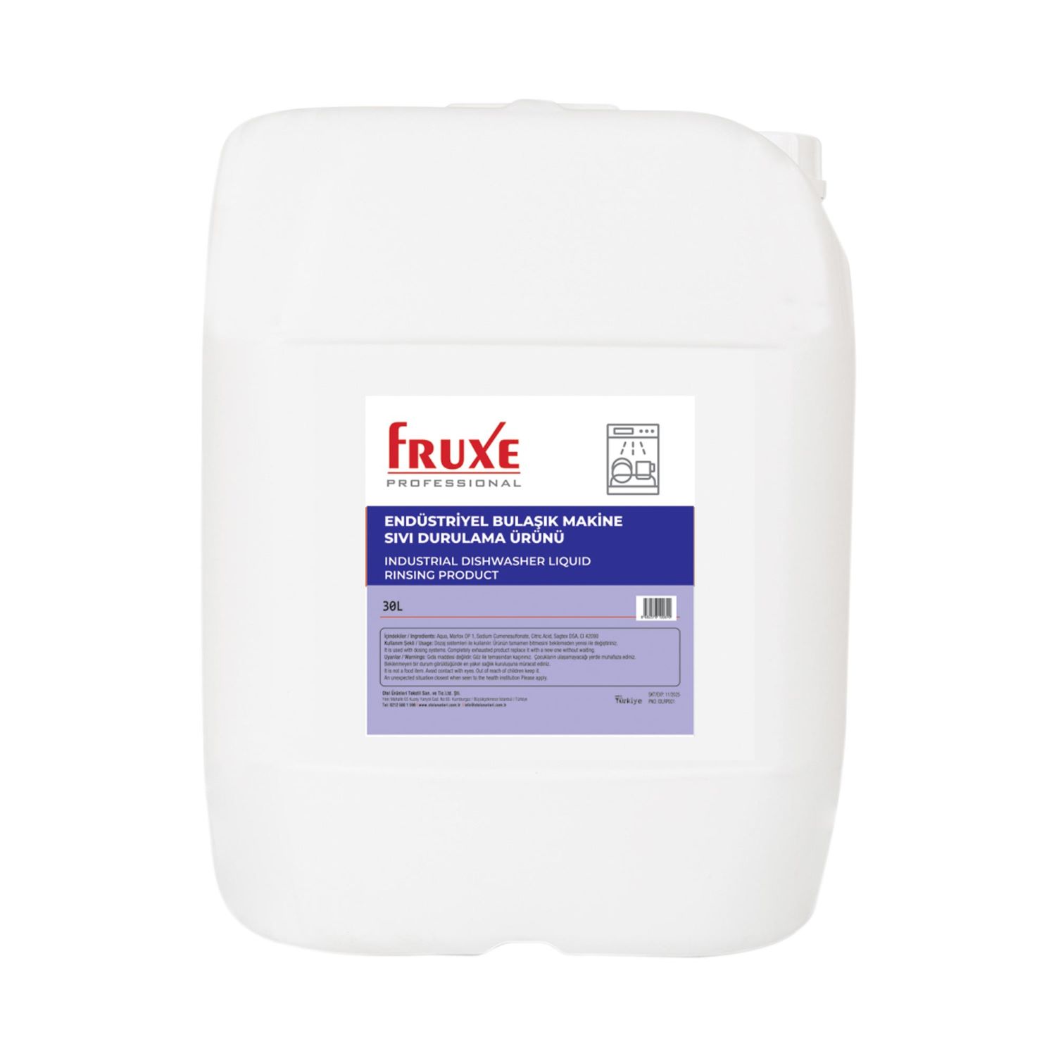 Fruxe Professional – Endüstriyel Bulaşık Makine Sıvı Durulama Ürünü 30L Fruxe Professional – Endüstriyel Bulaşık Makine Sıvı Durulama Ürünü 30L