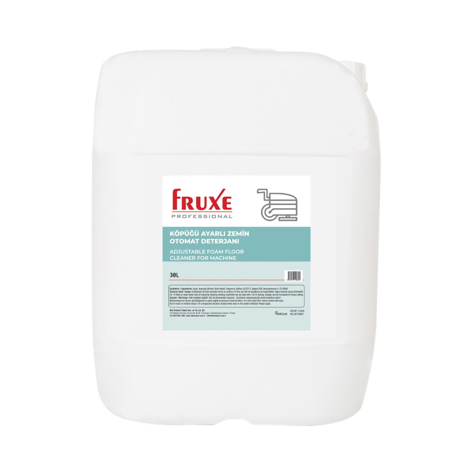 Fruxe Professional – Köpüğü Ayarlı Zemin Otomat Deterjanı 30 L