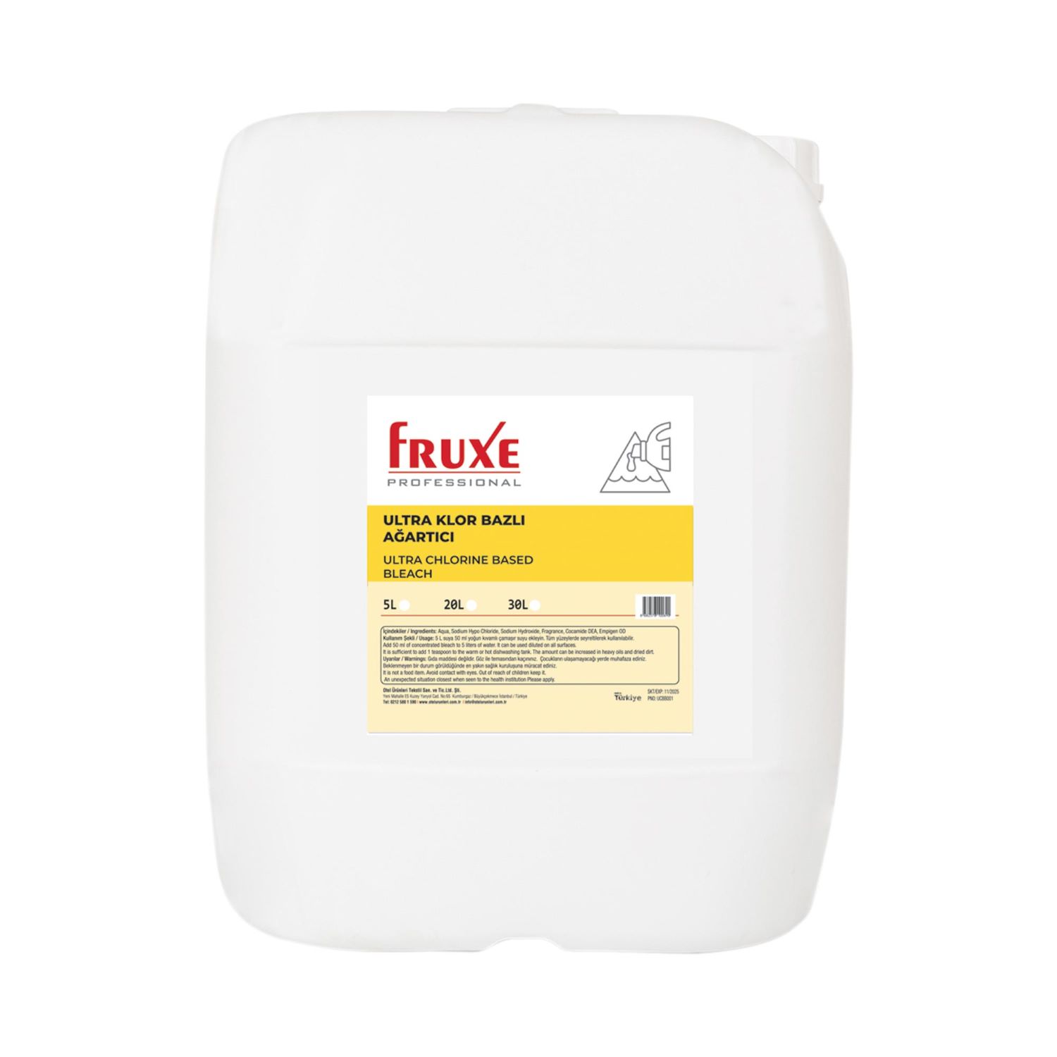 Fruxe Professional – Ultra Klor Bazlı Ağartıcı 30L